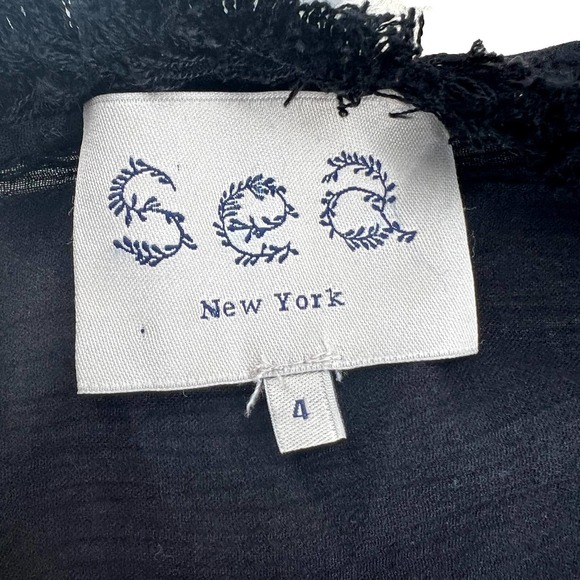 Sea New York Black Lace Crepe Drop Waist Tunic Dress EUC - Picture 3 of 12